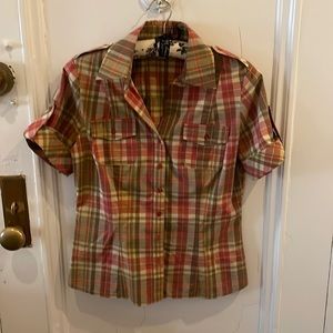 Pendleton Short Sleeve Plaid Shirt Size 4